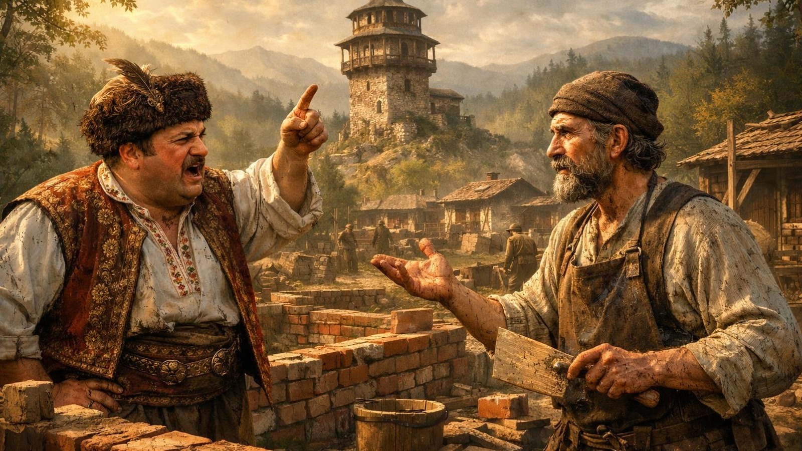 За триетажната постройка