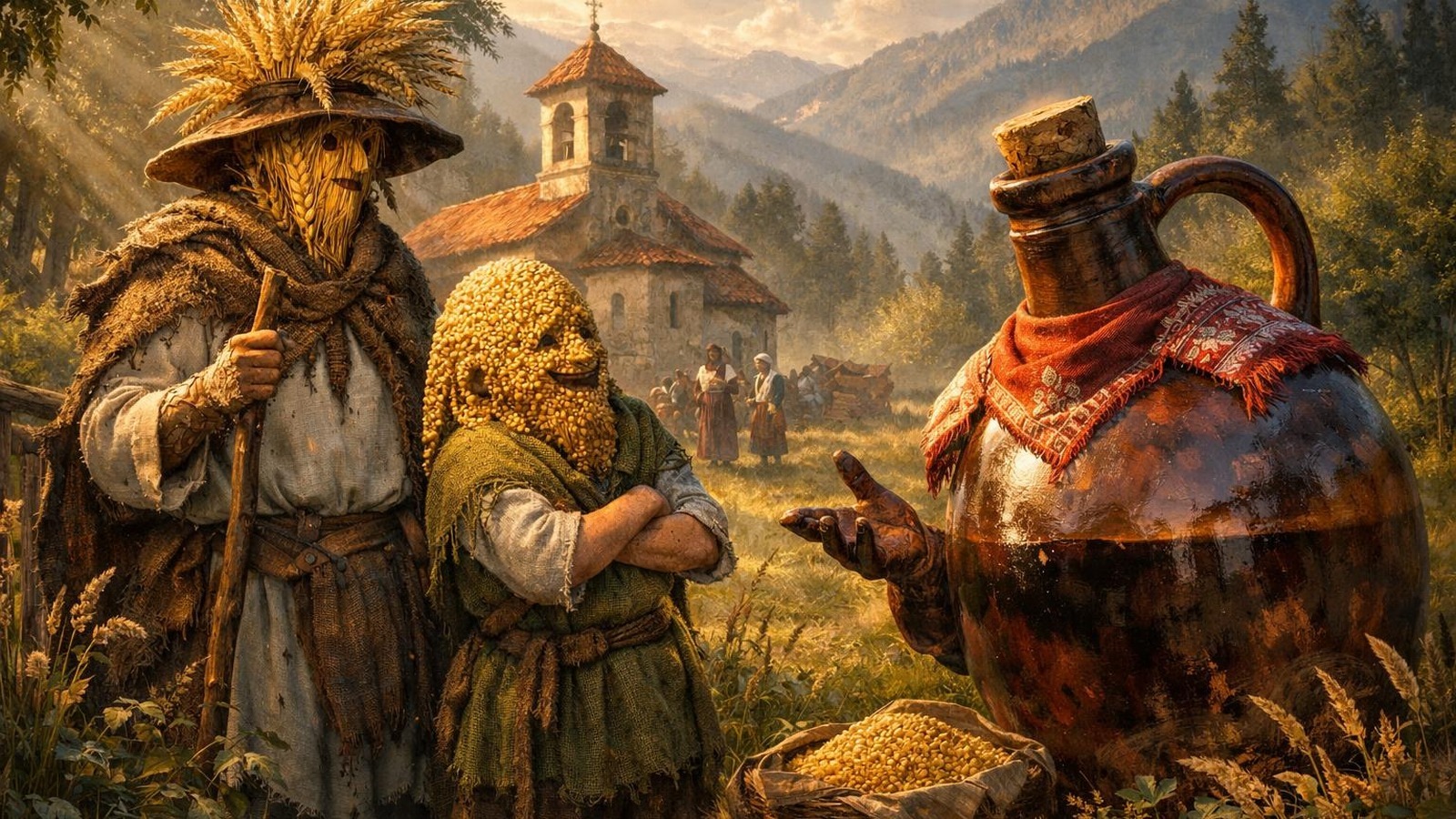 Просо пшеница и вино
